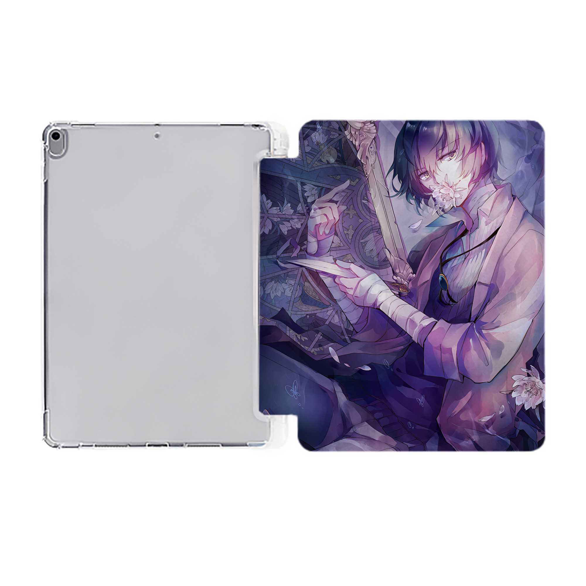 （画像用） 文豪ストレイドッグス Bungo Stray Dogs IPad ケース ペン収納付き 三つ折りスタンド PUレザー×シリコン 対応機種9.5/10.5/10.9インチ